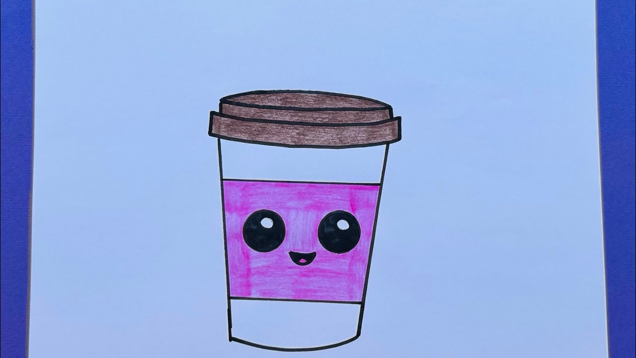 تعليم الرسم للأطفال/رسم كوب كيوت للأطفال/رسم سهل للاطفال