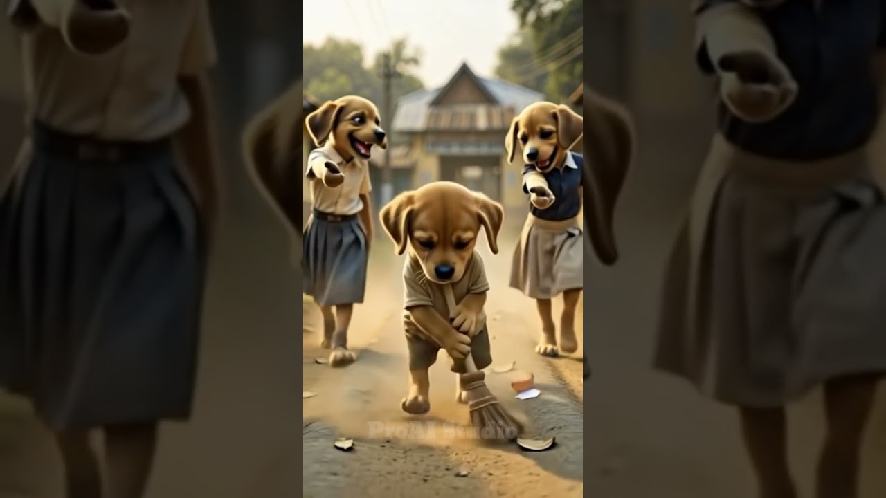 ‎“This Little Puppy Dreamed of School… Reality Broke Its Heart 💔” 