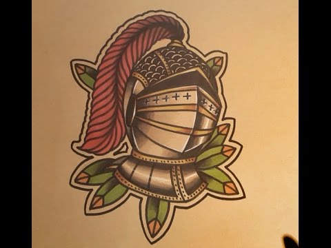 Tattoo uploaded by Joshua Nordstrom  Knights helmet in black and grey  knight  Tattoodo
