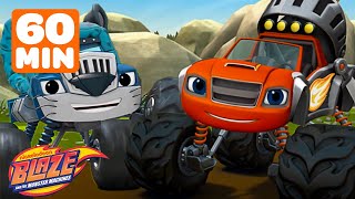 Lion Blaze \& Cheetah Crusher's Ultimate Animal Race! 🦁 | 60 Minutes | Blaze and the Monster Machines