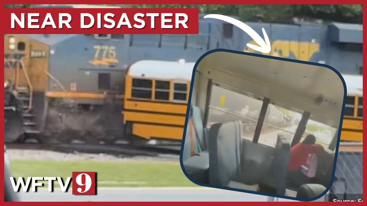School Bus Avoids Near-Deadly Train Disaster, Driver Arrested - YouTube