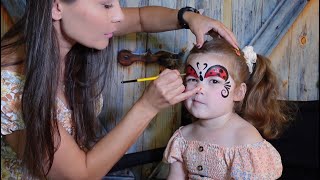Face painting for beginners - super cute and easy LADY BUG - great for summer parties - step by step