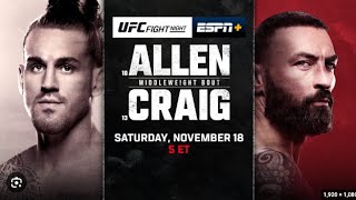 TAKE DOWN LIVE:  UFC Fight Night: Allen v Craig