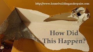 Finding The Water Damaged Drywall And Starting Demolition - Water Leak Repair