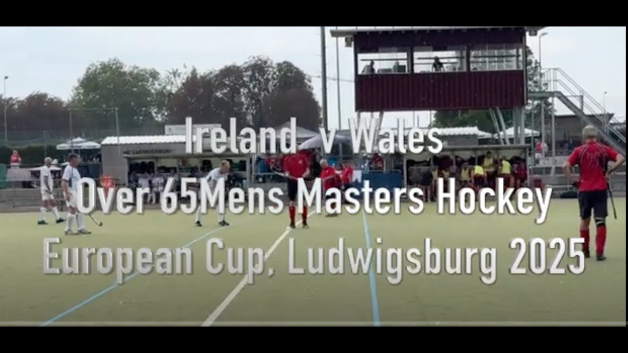Ireland v Wales. Mens masters over 65 hockey. European Cup, Ludwigsburg 2025