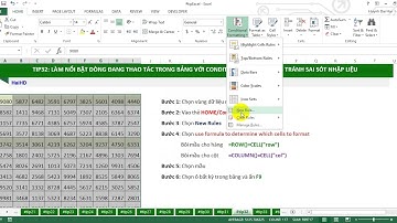 #TIP32: Làm nổi bật dòng đang thao tác trong bảng với CONDITIONAL FORMATTING tránh sai sót nhập liệu