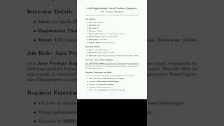 Java Product Engineer Job Opportunity at IBS Software! Walk-in Interview in Trivandrum! #ibs #shorts