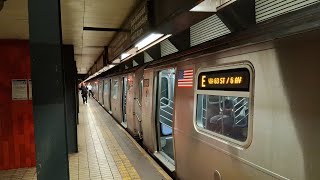 R160 #9313 (E) "via 63 St/6 Av" arriving at Jamaica - Van Wyck [local, but next stop Kew Gardens]