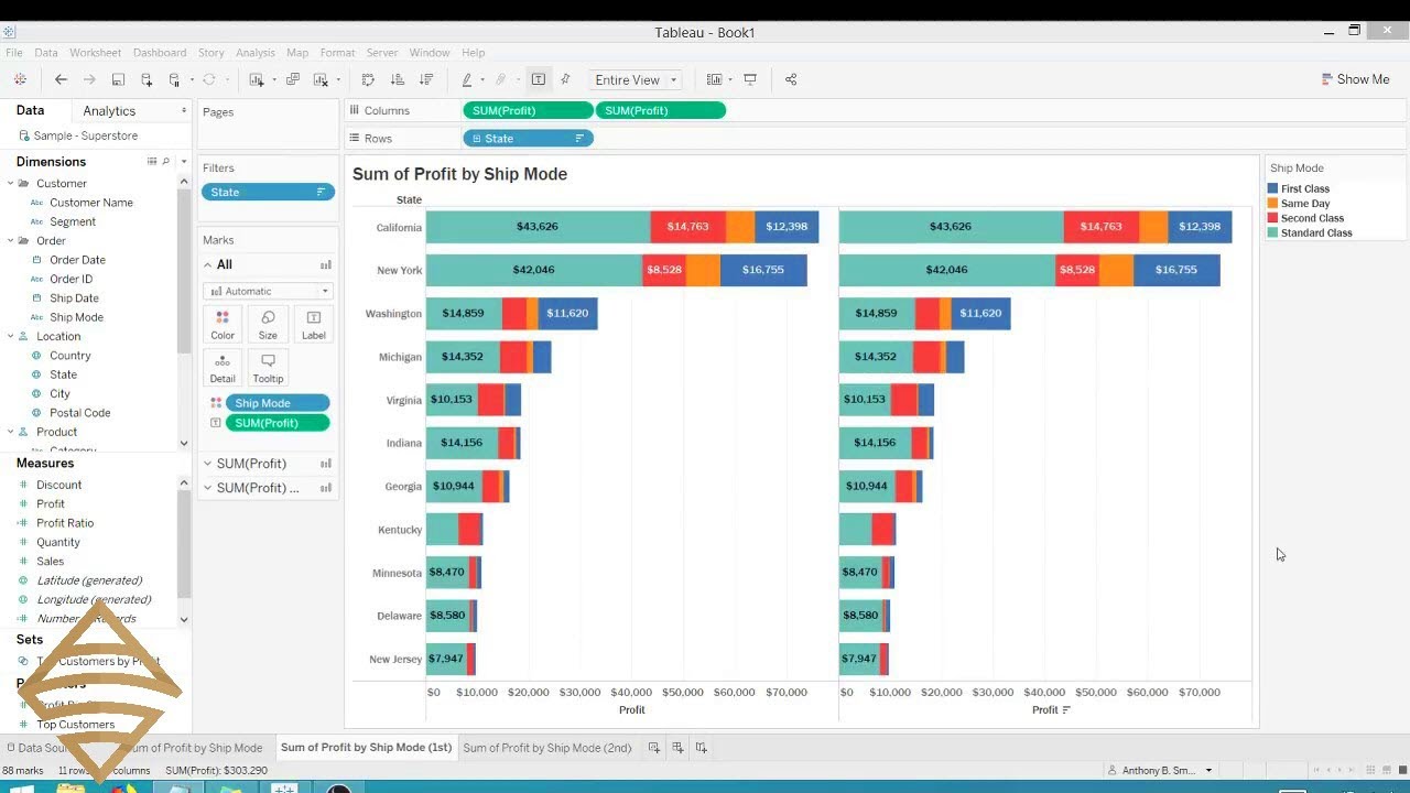 Create Stacked Bar Chart Tableau