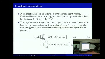 Talk by Raghuram Bharadwaj on Multi agent Reinforcement Learning and its applications to Smart Grids
