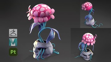 Stylized Plant in Zbrush 2021, Maya 2022, and Substance 3D Painter