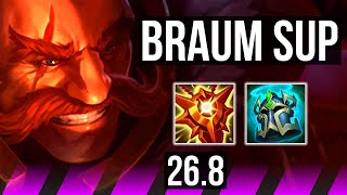 BRAUM & Ashe vs PYKE & Seraphine (SUP) | Good KDA: 0/1/24 | EUW Challenger | 26.8