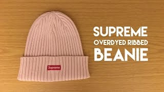 Supreme Overdyed Ribbed Beanie Light Pink - First Look