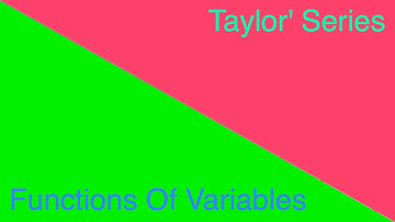 Engineering Math 1 Functions Of Several Variables Taylor