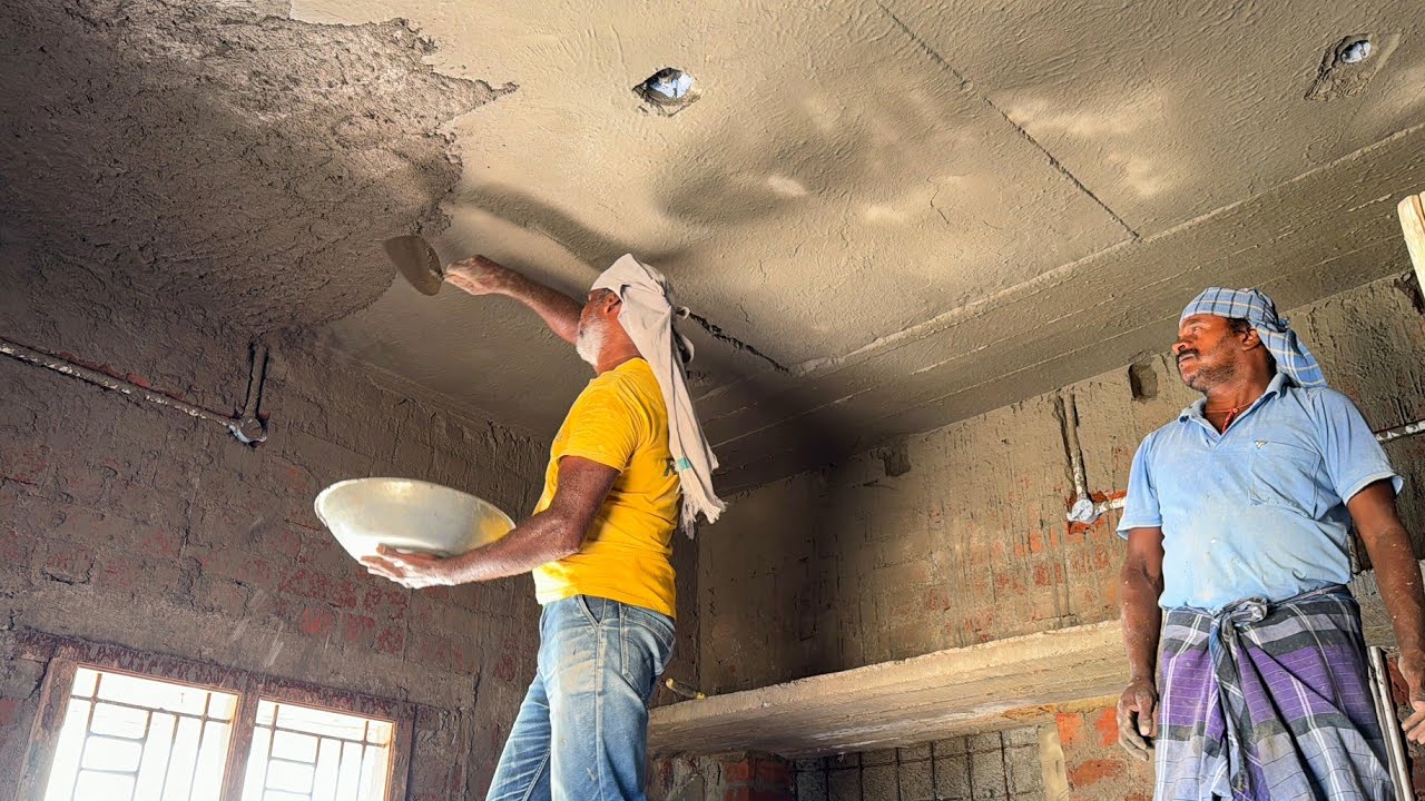 Living Room Ceiling Plastering Techniques_How To Do Plastering Roof Ceiling Construction
