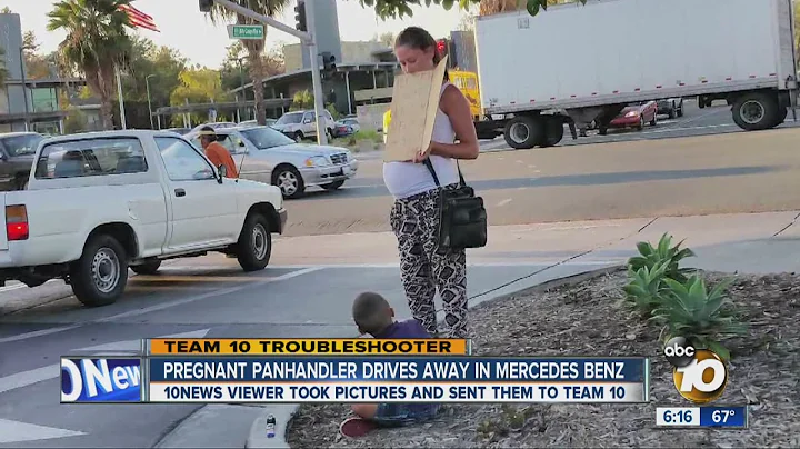 Caught on camera: Pregnant beggar with boy drives off in a Mercedes-Benz - DayDayNews