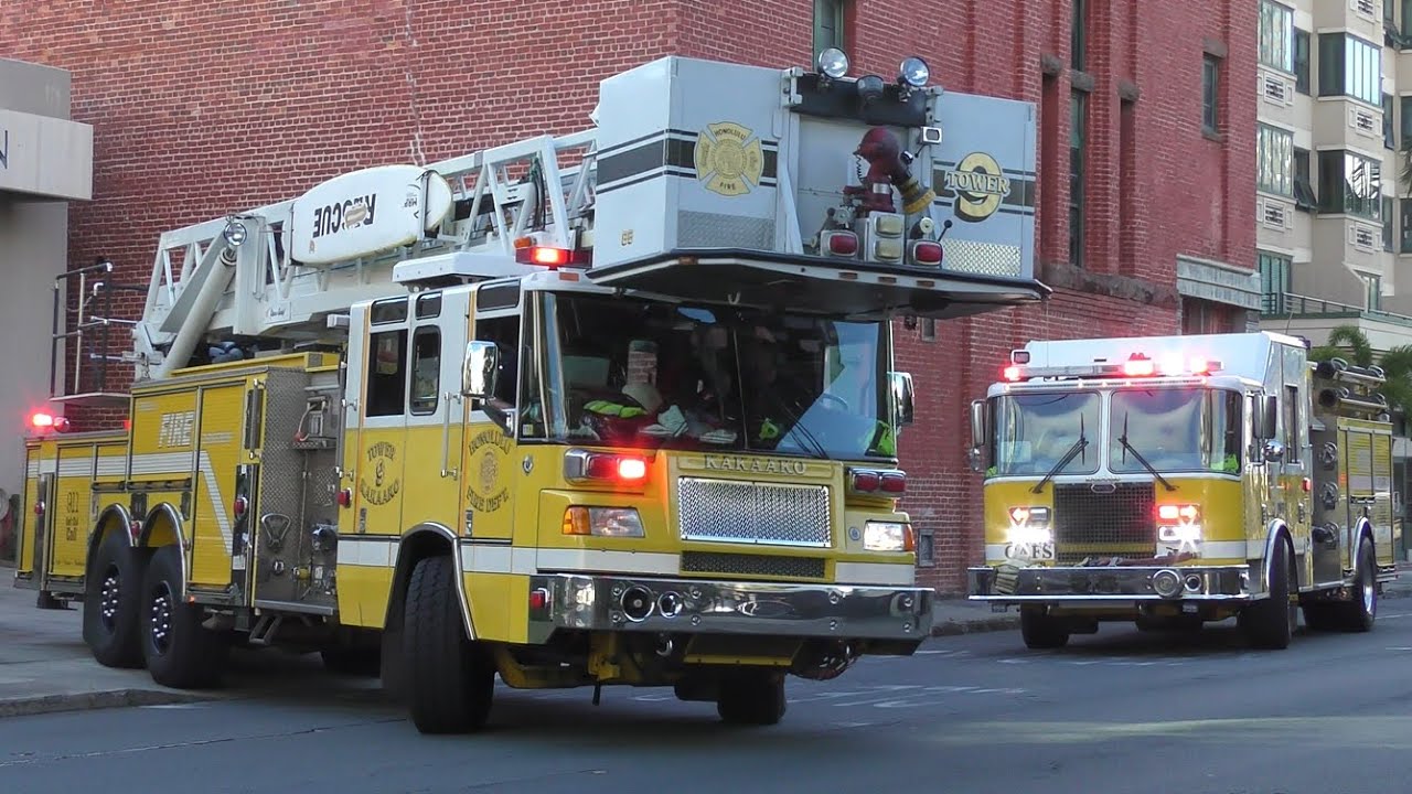 honolulu-fire-dept-tower-9-responding-engine-9-returning-to-quarters