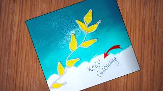Canvas Painting with Rope | Beautiful Leaf Art with Acrylic Paint