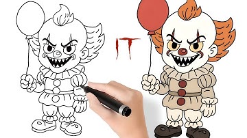 How to Draw Pennywise Step by Step | The Scary Clown from IT.