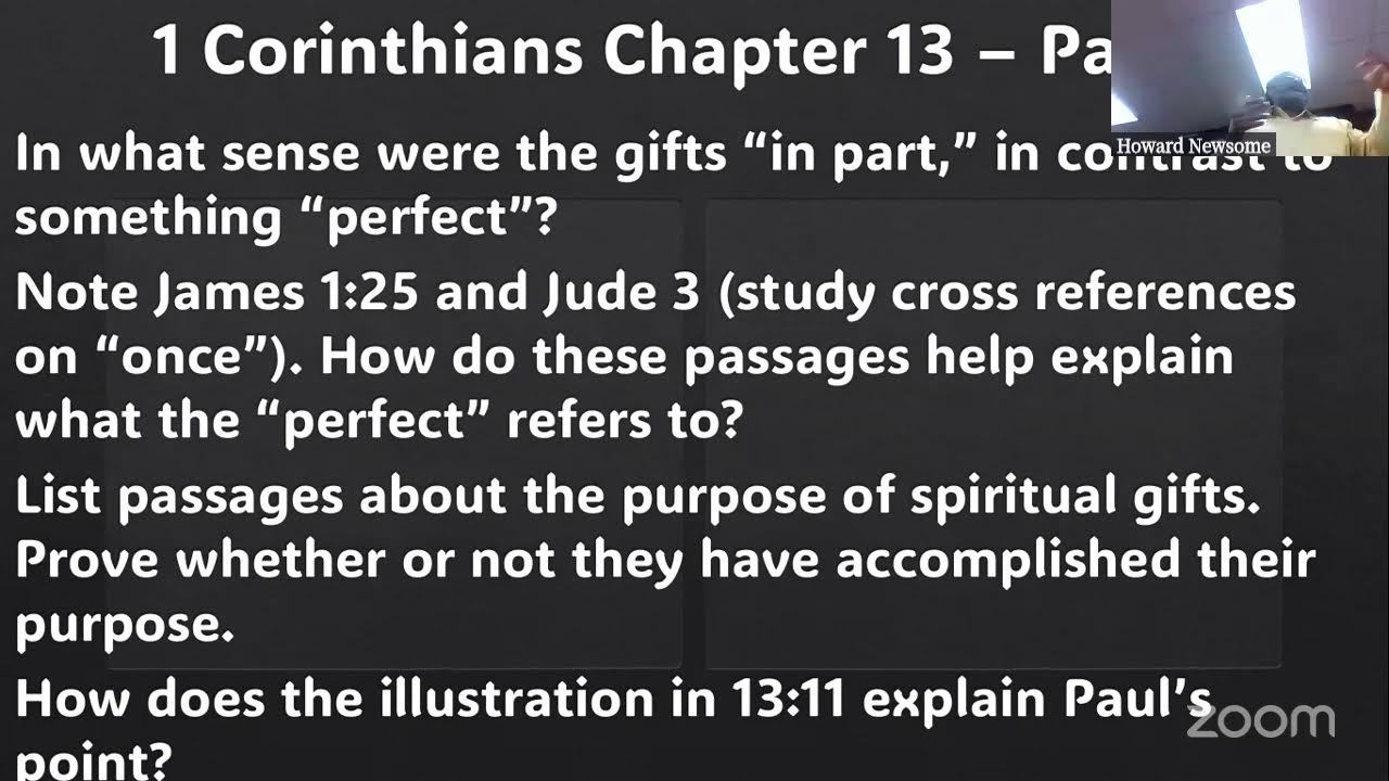 Sunday School: 1 Corinthians Study Guide - Chapter 13 - Part 2 - YouTube