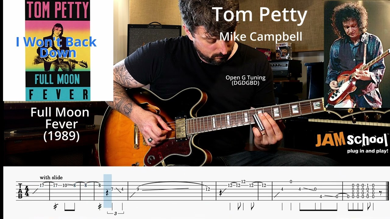 Tom Petty I Won't Back Down Guitar Solo with TAB