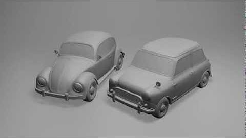 Blender 3d VW Beetle and Mini cooper