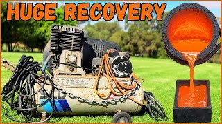 Massive Scrap Metal Recovery -  Copper Granulating & Shredding - ASMR Metal Melting BigStackD