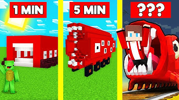 TRAIN EATER BUILD BATTLE In Minecraft - NOOB VS PRO CHALLENGE - Maizen Mizen Mazien Parody