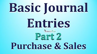 Basic Journal Entries - Part 2 - Purchases and Sales - Explained with Animated Examples