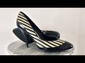 From the Kitty Love Shoeseum: Office London 2010’s Gold &amp; Black Leather Heeled Court Shoes