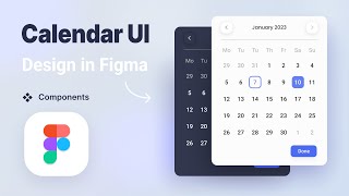 Functional Calendar (Date picker) UI Design in Figma | Interactive Components screenshot 5