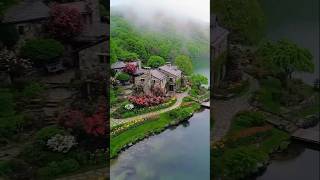 Rustic Stone House By Tosca Lake & Beautiful Flower Garden