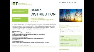 Smart power Distribution for utilities companies webinar IET UK