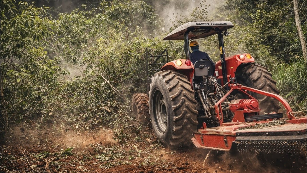 Trator Massey Ferguson 4292 HD Limpando Pasto// Continuação Do Último Vídeo!!