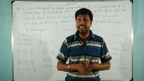 A 2cm TALL OBJECT IS PLACED PERPENDICULAR TO THE PRINCIPAL AXIS OF A CONVEX LENS OF FOCAL LENGTH ...