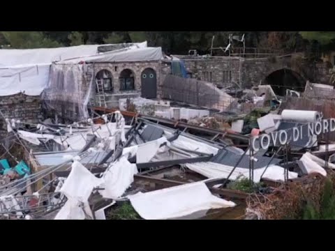 Aerial footage shows extent of damage in Italy’s storm-hit Rapallo