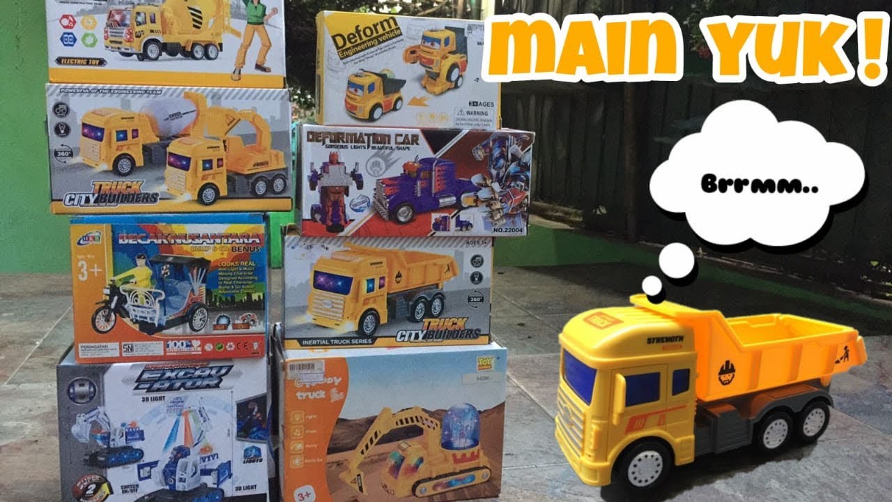 BERMAIN MOBIL MENYALA | DAMKAR, TRUK MOLEN, EXCAVATOR, TRANSFORMER ROBOT, MOBIL DAMKAR, BECAK MOTOR