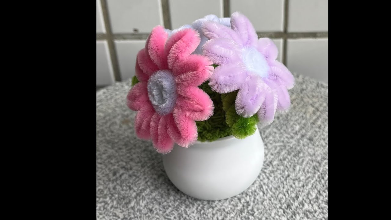 扭扭棒製作小雛菊迷你盆栽