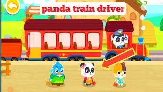 Baby panda's train.  Baby panda kid game video. Baby panda transport passengers. Panda train video. screenshot 5