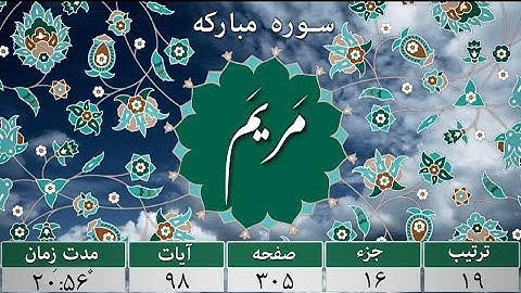Surah Maryam--سوره مبارک مریم--سورة مريم