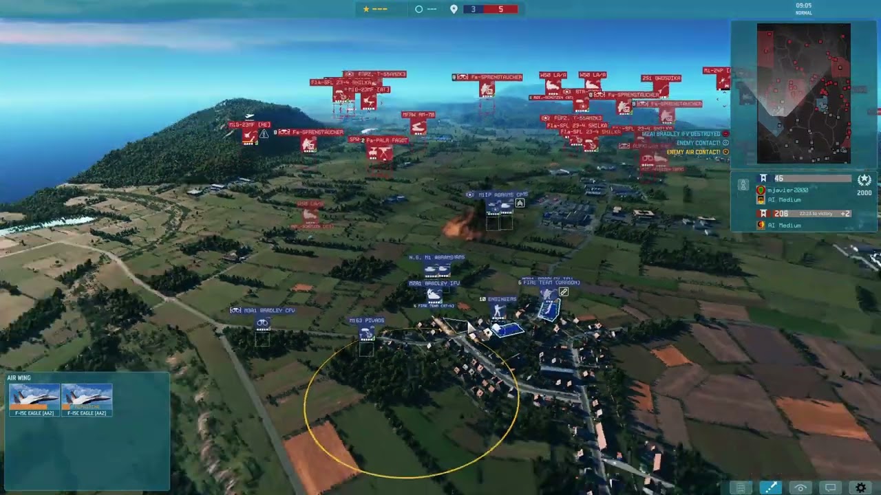 WARNO  2v1 24th Infantry vs AI (Black Forrest)