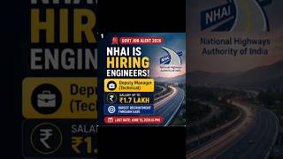 🚨 NHAI Recruitment 2026 | 60 Govt Jobs for Civil Engineers | Salary ₹1.7 Lakh 😱