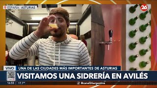 SIDRERÍA EN AVILES Asturias aprendemos a escanciar sidra en Casa Lin en vivo canal 26 Gastón Flageat