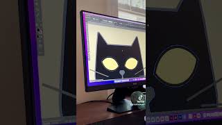 Creating an enamel pin inspired by my cat #graphicdesign #etsy #blackcat Creating an enamel pin inspired by my cat #graphicdesign #etsy #blackcat