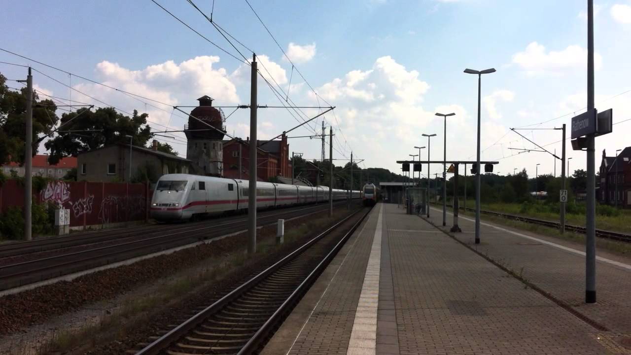 ICE 1 mit 250 km/h durch Rathenow (HD)