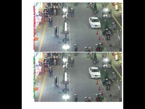 MOT17-04 Video sequence with improved pedestrian detections generated by the MKDNT