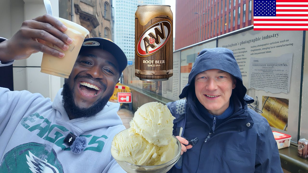 BRITISH GUYS TRY AMERICAN ROOT BEER FLOAT FOR THE FIRST TIME