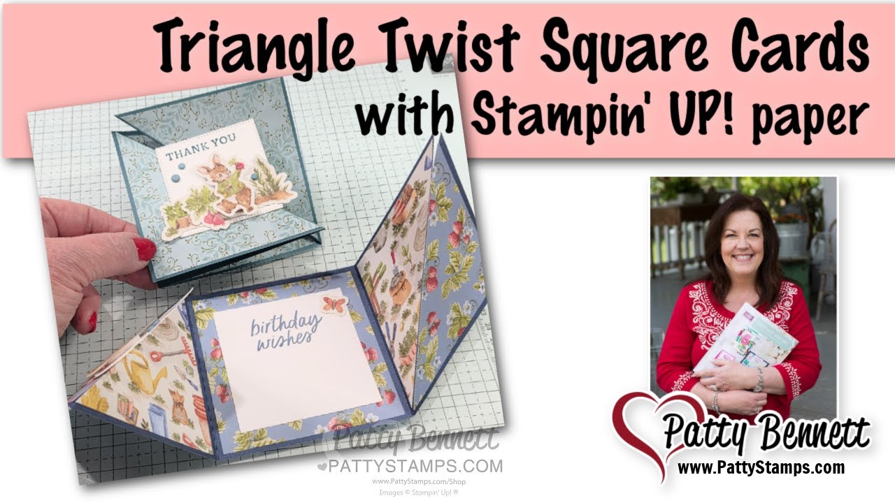 Карточки «Треугольный квадрат с закрученными треугольниками» с бумагой Stampin' Up!