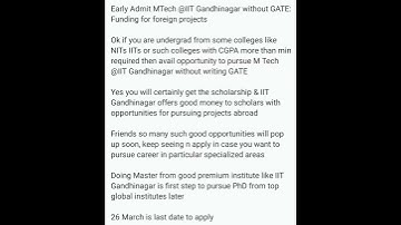 MTech at IIT Gandhinagar without GATE