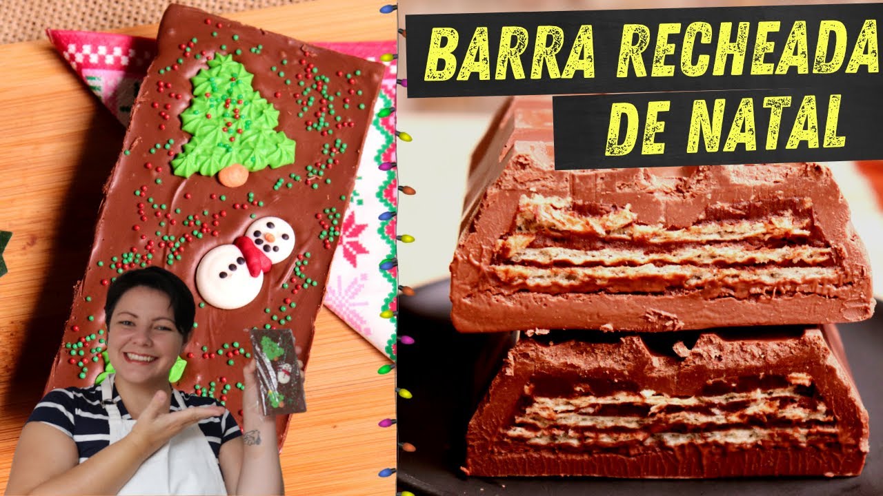 Barra de chocolate Recheada tipo Kit Kat com decoração de Natal | Priscila  Piardi - YouTube